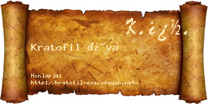 Kratofil Éva névjegykártya