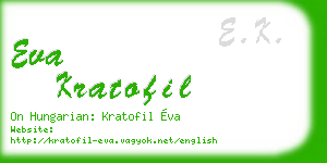 eva kratofil business card